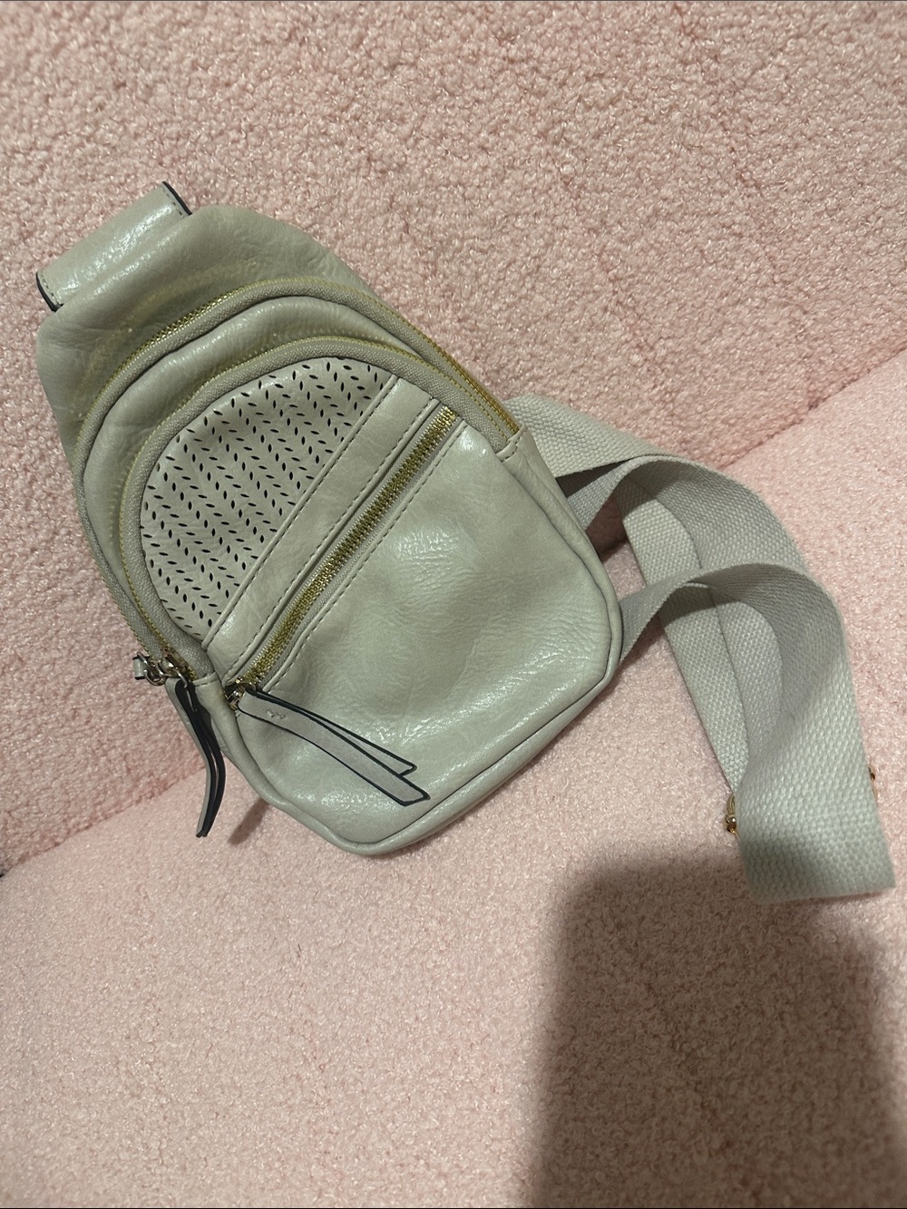 Crossbody Sling Bag with Perforated Front